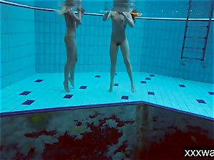 super-fucking-hot Russian gals swimming in the pool
