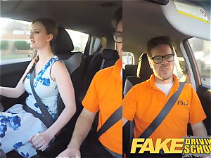 faux Driving college Nerdy redhead teenage college girl